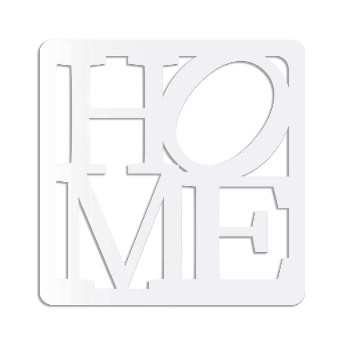 HOME - Quadro moderno in pvc solido 48 x 48cm Colore: bianco