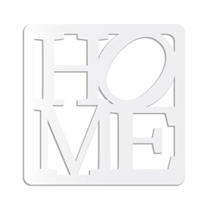 HOME - Quadro moderno in pvc solido 48 x 48cm Colore: bianco
