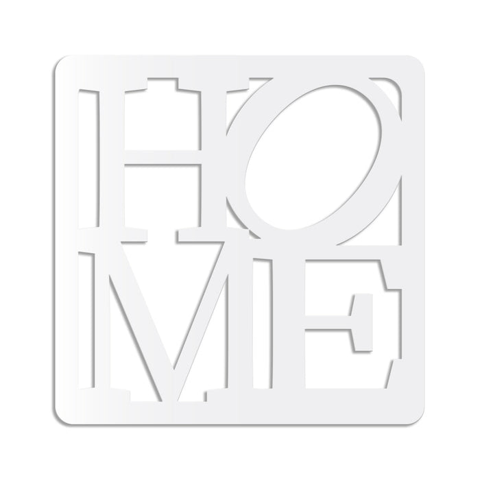 HOME - Quadro moderno in pvc solido 48 x 48cm Colore: bianco