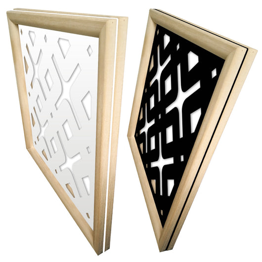 HORIZONTE - Moduli Decorativi in Legno e PVC Colore: nero, Misura: 48x48 cm