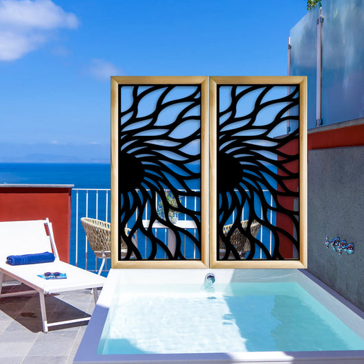 HOT SUN - Moduli Decorativi in Legno e PVC Colore: nero, Misura: 47x94 cm