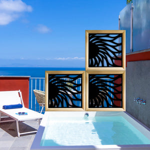 HOT SUN - Moduli Decorativi in Legno e PVC Colore: nero, Misura: 98x98 cm