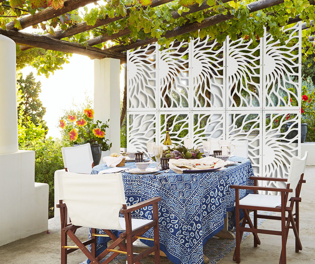 HOT SUN - Pannello in PVC traforato - Parasole Colore: bianco, Misura: 47x94 cm