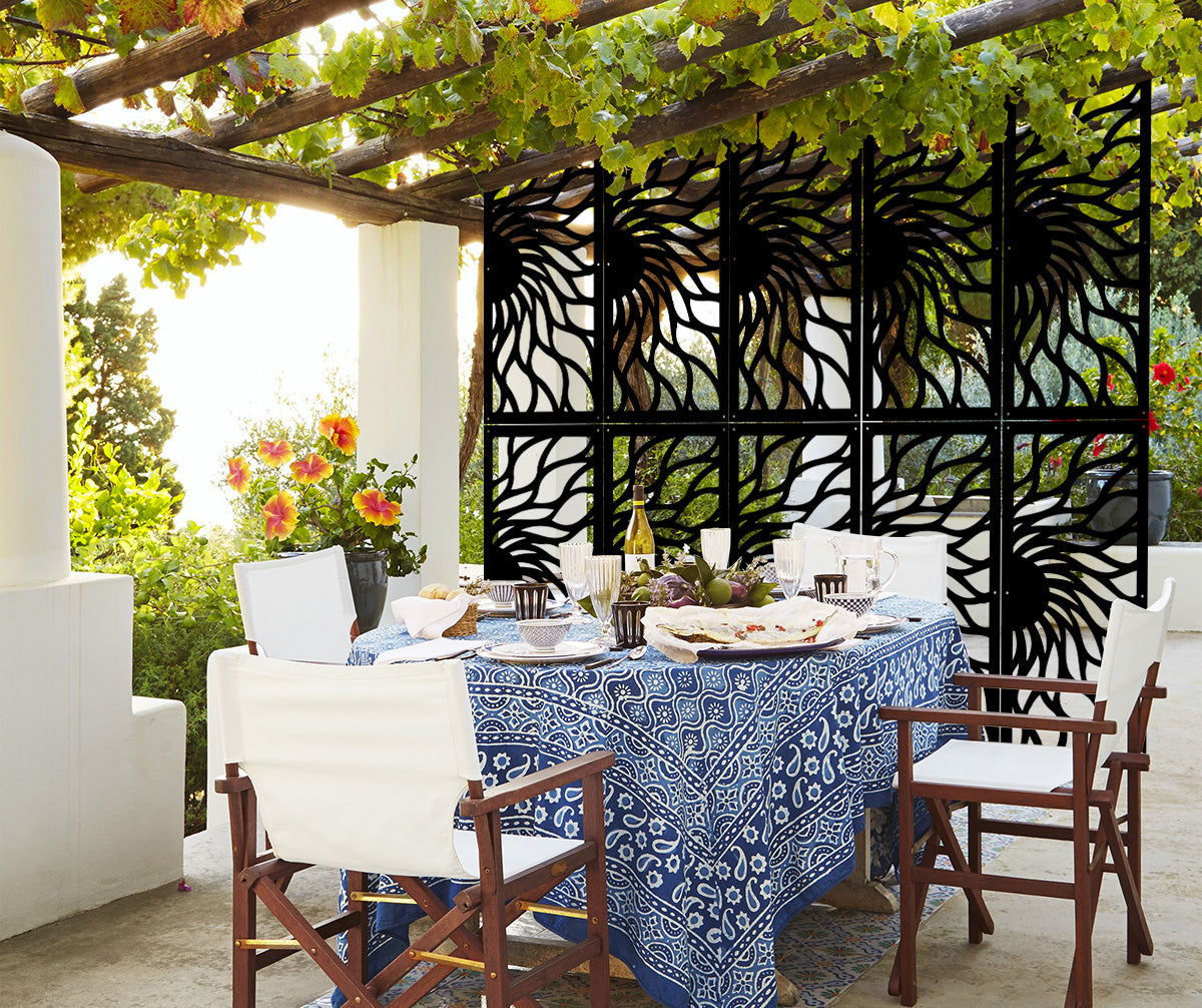 HOT SUN - Pannello in PVC traforato - Parasole Colore: nero, Misura: 98x198 cm