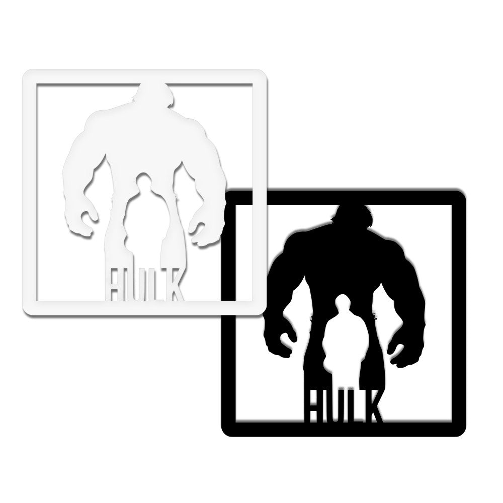 HULK - Quadro moderno in pvc solido 48 x 48cm Colore: nero
