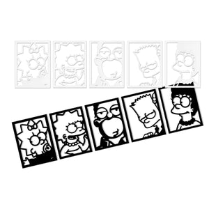 I SIMPSON - Quadro moderno in pvc solido 30 x 40 cm x 5 pezzi Colore: nero