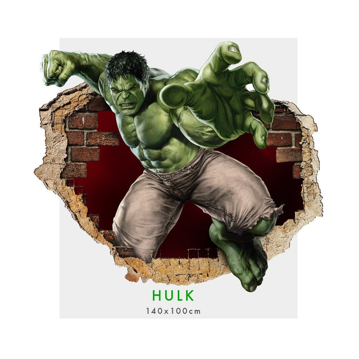 Incredibile Hulk 2019 - Adesivi murali parete 3D wall sticker cameretta bimbi Misura: 150x100 cm