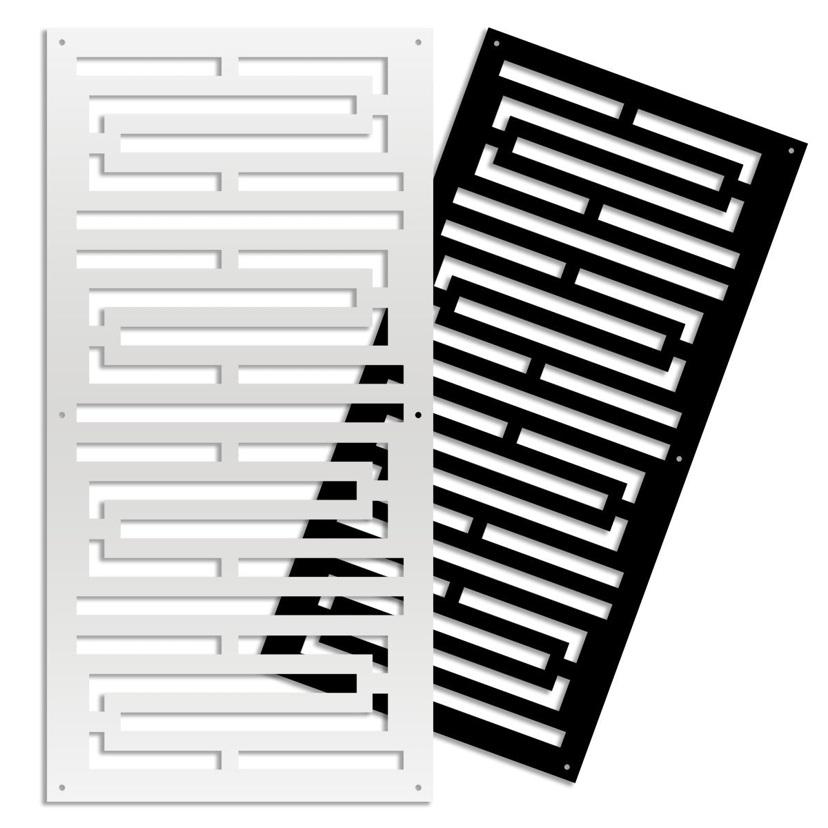 INTRICO - Pannello in PVC traforato - Parasole Misura: 98x198 cm, Colore: nero