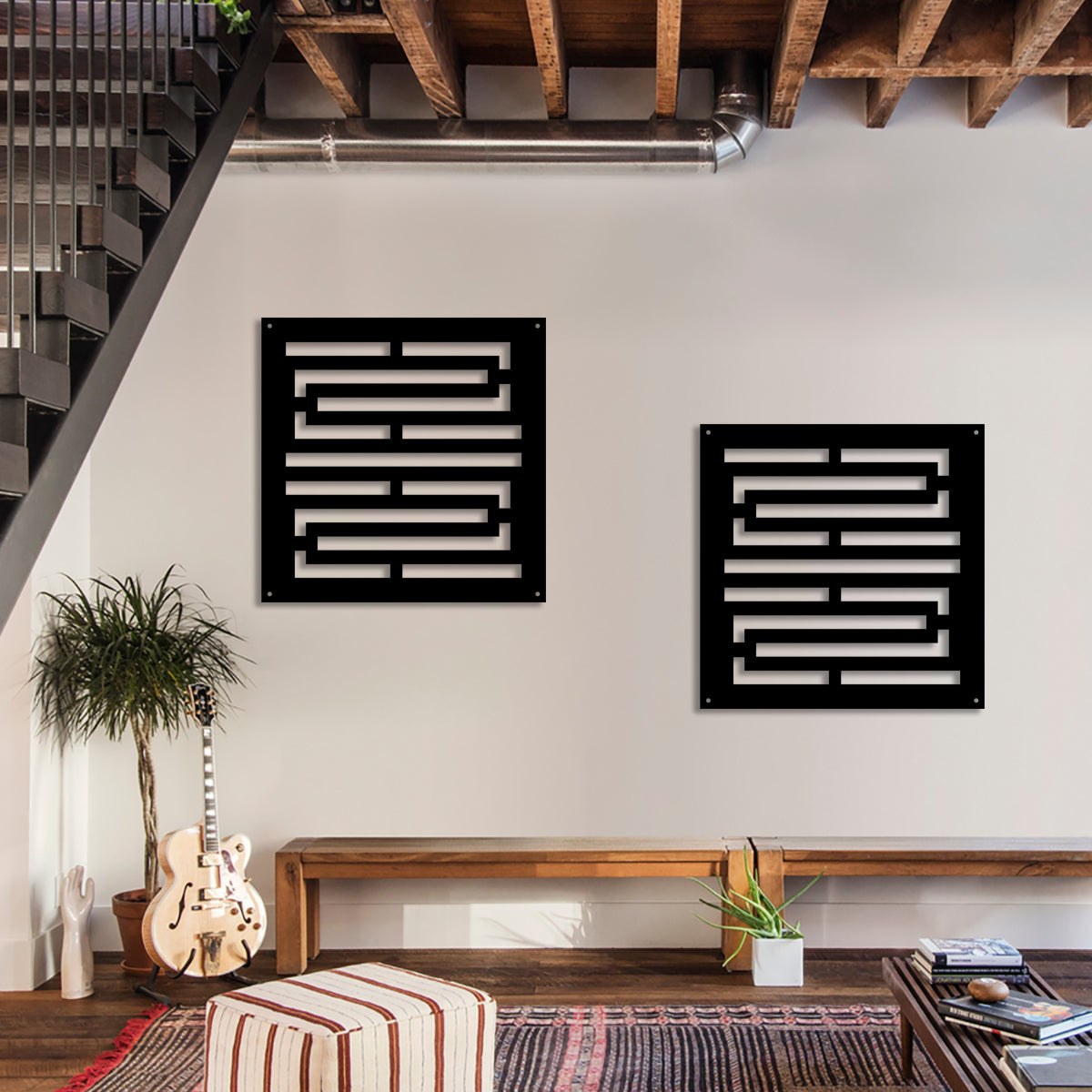 INTRICO - Pannello in PVC traforato - Parasole Misura: 48x48 cm, Colore: nero