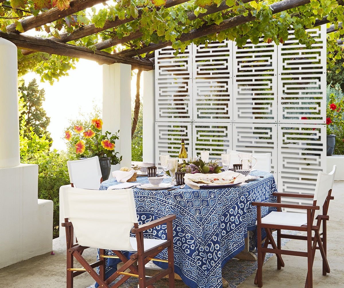 INTRICO - Pannello in PVC traforato - Parasole Misura: 50x150 cm, Colore: bianco