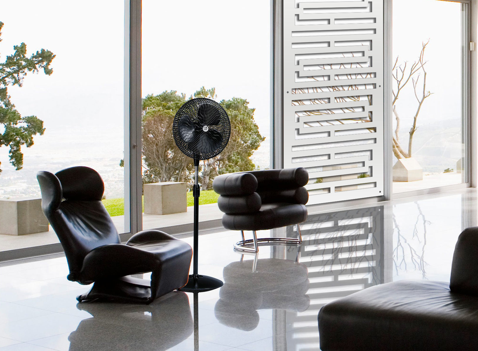 INTRICO - Pannello in PVC traforato - Parasole Misura: 50x150 cm, Colore: bianco