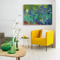 IRISES Van Gogh - Quadro con tela pittorica su telaio in legno Misura: 70X50 cm