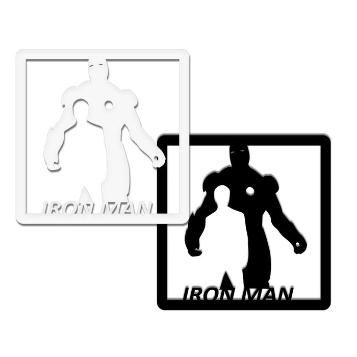 IRONMAN - Quadro moderno in pvc solido 48 x 48cm Colore: nero