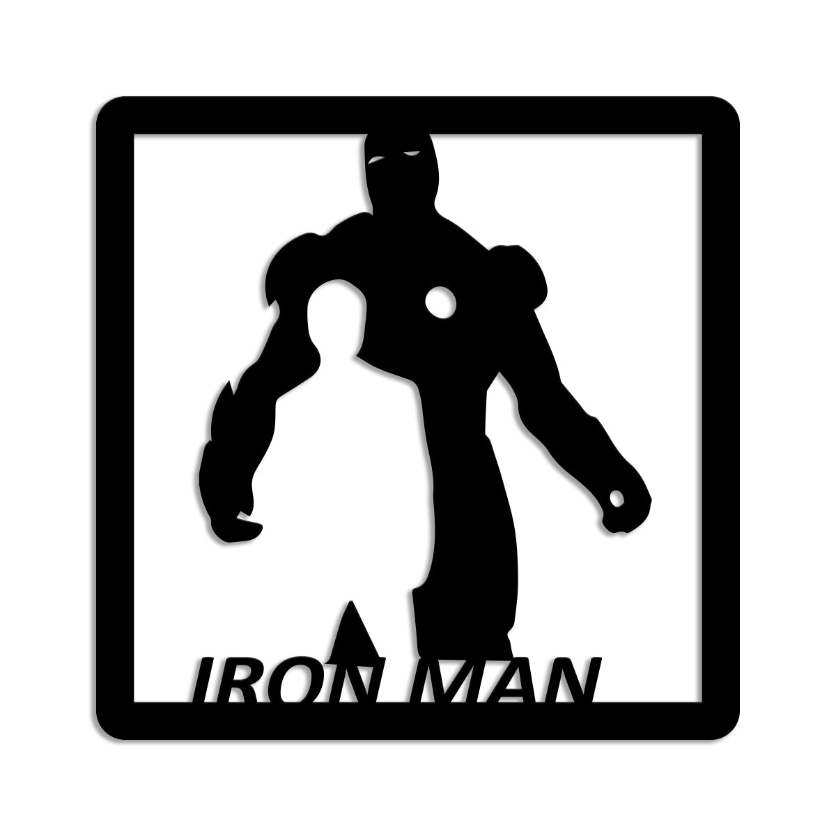 IRONMAN - Quadro moderno in pvc solido 48 x 48cm Colore: nero