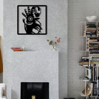 IRONMAN MANO - Quadro moderno in pvc solido 48 x 48cm Colore: nero