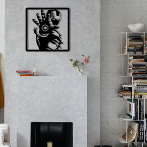 IRONMAN MANO - Quadro moderno in pvc solido 48 x 48cm Colore: nero