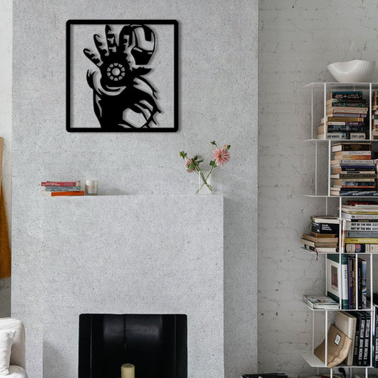 IRONMAN MANO - Quadro moderno in pvc solido 48 x 48cm Colore: nero