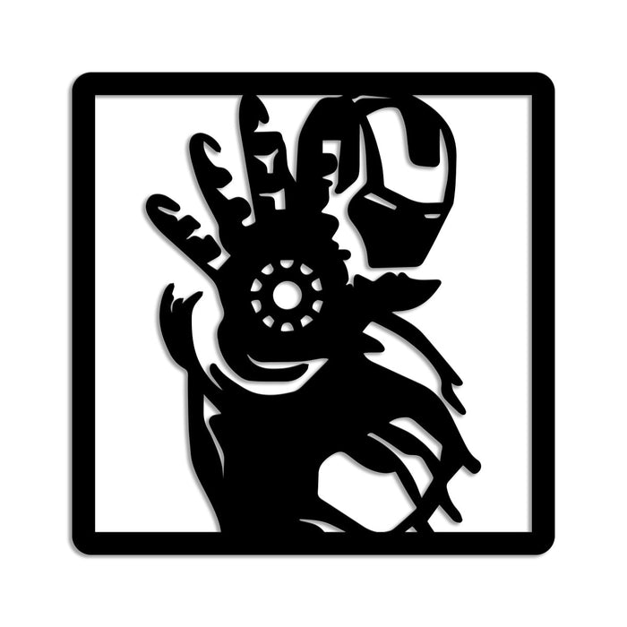 IRONMAN MANO - Quadro moderno in pvc solido 48 x 48cm Colore: nero