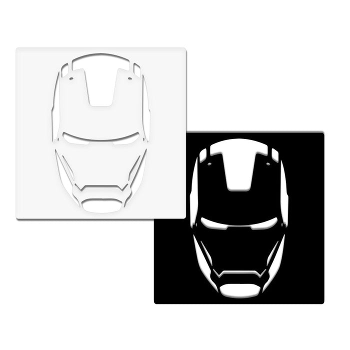 IRONMAN MASK- Quadro moderno in pvc solido 48 x 48cm Colore: bianco