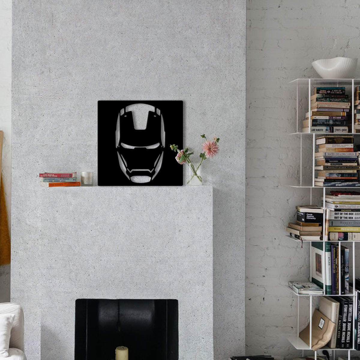 IRONMAN MASK- Quadro moderno in pvc solido 48 x 48cm Colore: nero