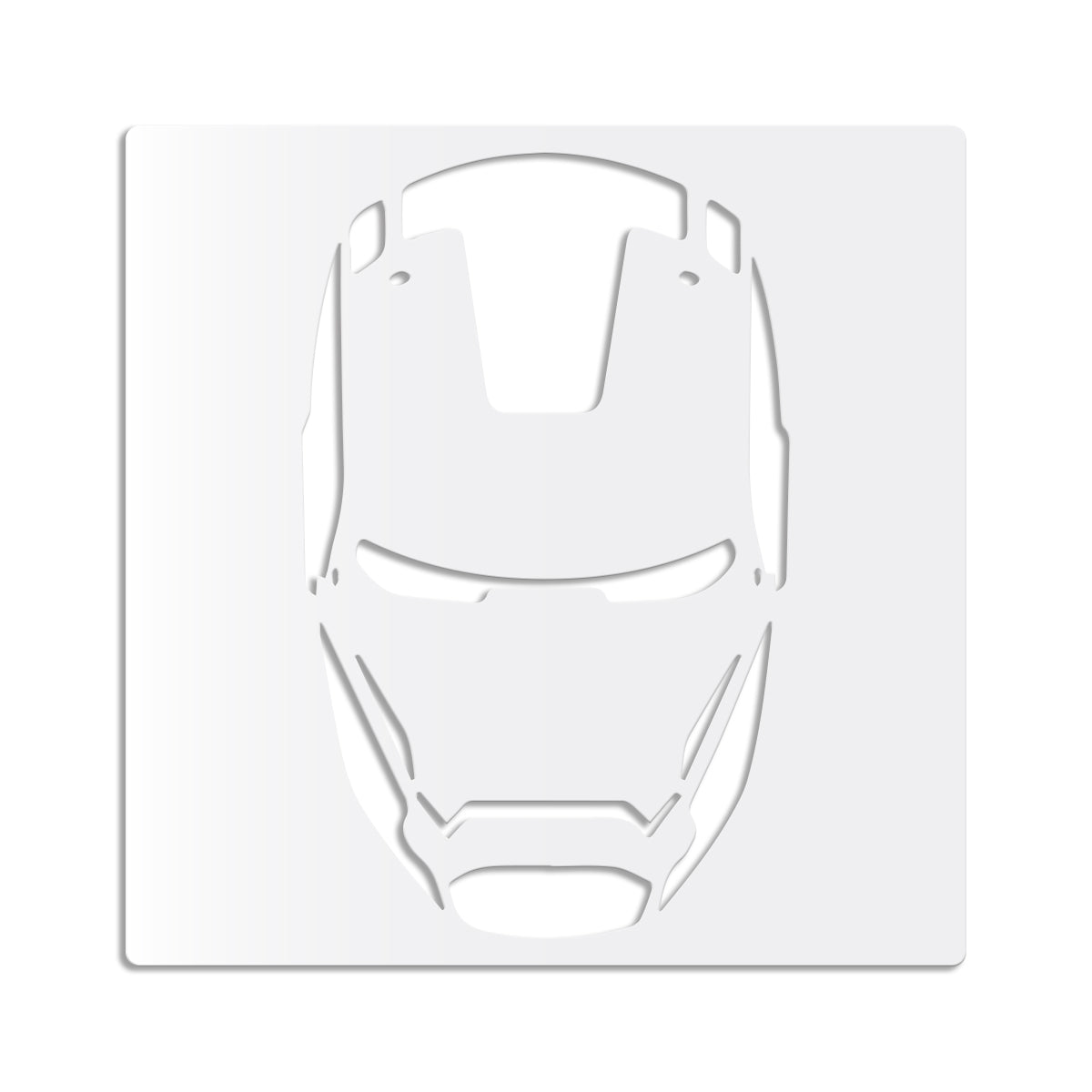 IRONMAN MASK- Quadro moderno in pvc solido 48 x 48cm Colore: bianco