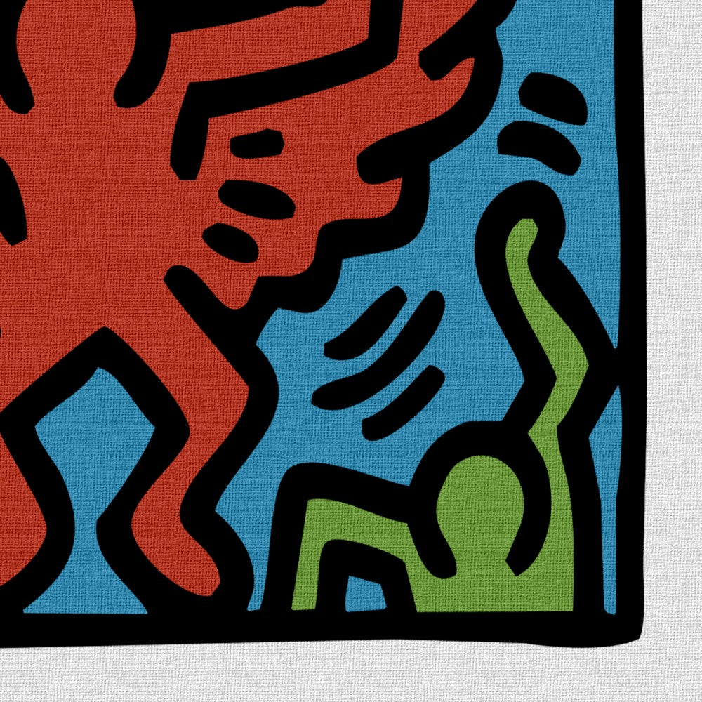 KEITH HARING - Kit 01- N.4 Tele 40x40cm su telaio in legno Misura: 40X40 cm cad.