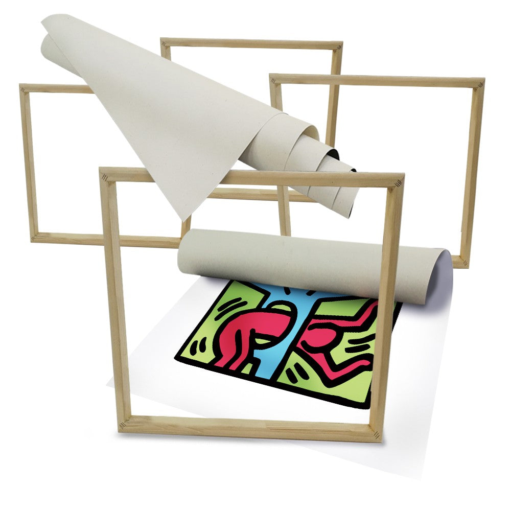 KEITH HARING - Kit 02 - N.4 Tele 40x40cm su telaio in legno Misura: 40X40 cm cad.
