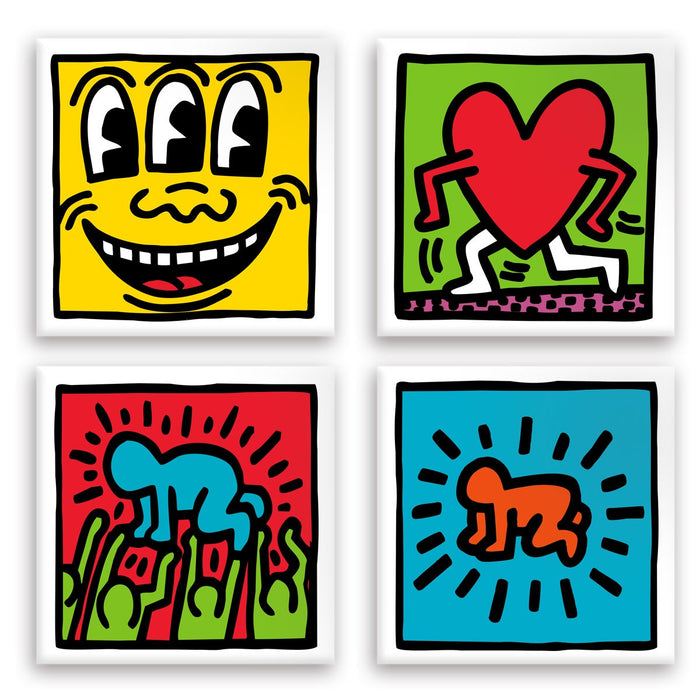 KEITH HARING - Kit 04 - N.4 Tele 40x40cm su telaio in legno Misura: 40X40 cm cad.