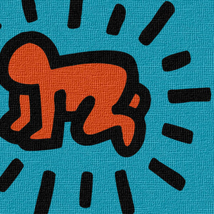 KEITH HARING - Kit 04 - N.4 Tele 40x40cm su telaio in legno Misura: 40X40 cm cad.