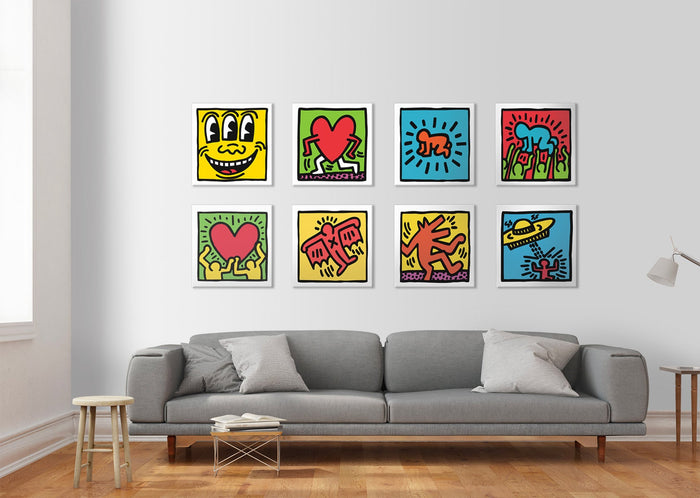KEITH HARING - Kit 04 - N.4 Tele 40x40cm su telaio in legno Misura: 40X40 cm cad.