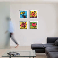 KEITH HARING - Kit 04 - N.4 Tele 40x40cm su telaio in legno Misura: 40X40 cm cad.