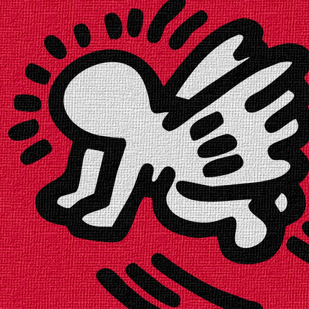 KEITH HARING - Kit 05 - N.4 Tele 40x40cm su telaio in legno Misura: 40X40 cm cad.