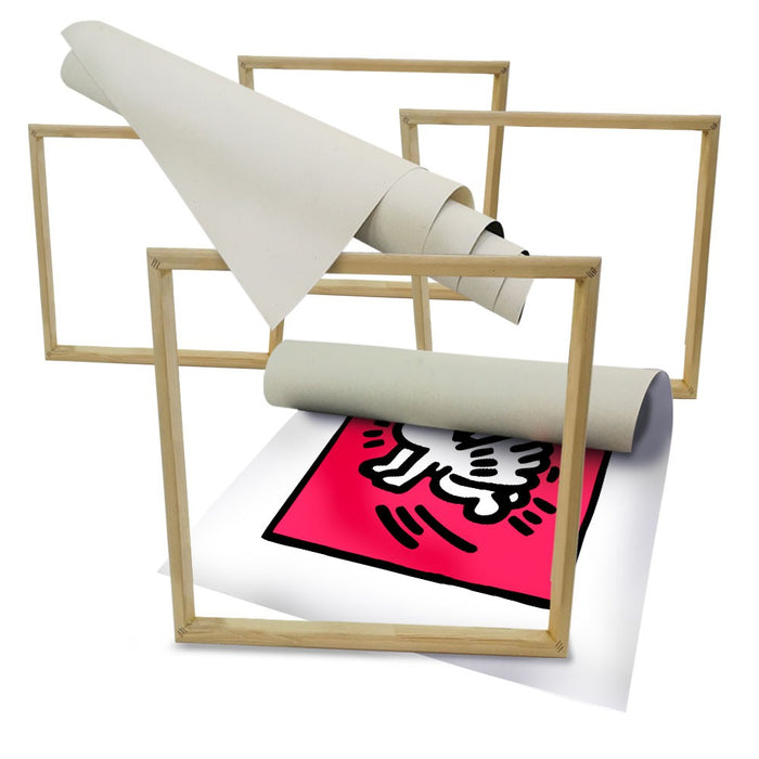 KEITH HARING - Kit 05 - N.4 Tele 40x40cm su telaio in legno Misura: 40X40 cm cad.