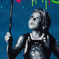 Kids Graffiti -  Quadro Canvas Contemporaneo su telaio in legno Misura: 100x140 cm