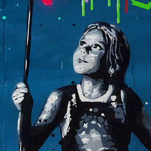 Kids Graffiti -  Quadro Canvas Contemporaneo su telaio in legno Misura: 100x140 cm