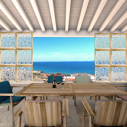 KORAL - Moduli Decorativi in Legno e PVC Colore: bianco, Misura: 98x98 cm