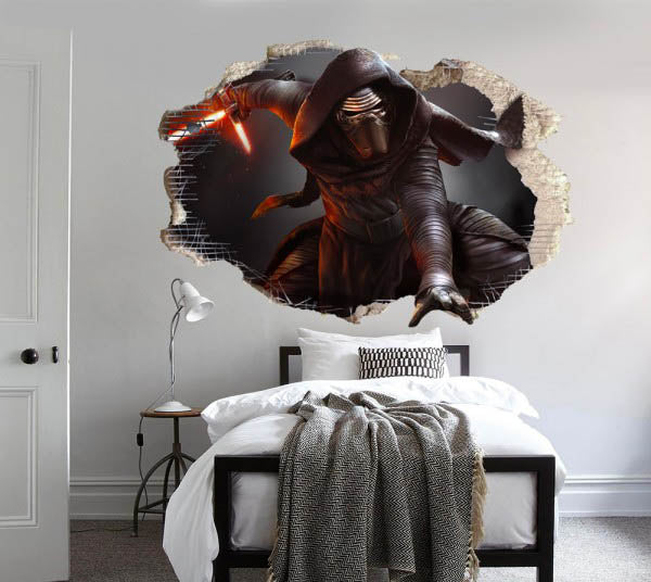 Kylo Ren Guerre stellari - Adesivo murale parete 3D wall sticker cameretta bimbi Misura: 150x100 cm
