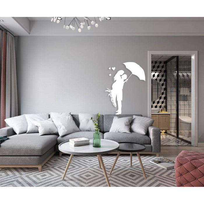 L'AMOUR - Adesivo murale wall sticker in vinile 55x80 cm Colore: bianco