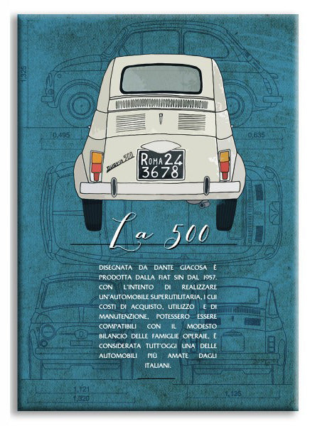 LA 500 - Made in Italy - Quadro stampato su Canvas e montato su telaio in legno Misura: 50x70 cm