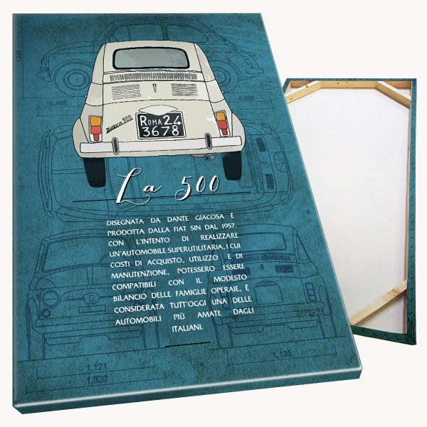 LA 500 - Made in Italy - Quadro stampato su Canvas e montato su telaio in legno Misura: 100x140 cm