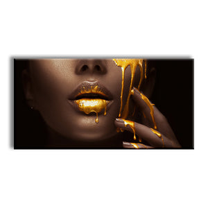 La Bouche -  Quadro Canvas Contemporaneo su telaio in legno Misura: 70x140 cm