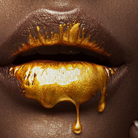 La Bouche -  Quadro Canvas Contemporaneo su telaio in legno Misura: 70x140 cm