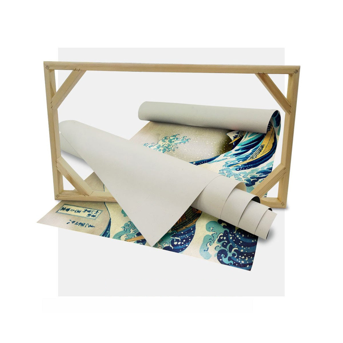 La grande onda di Kanagawa - Quadro Canvas su telaio in legno Misura: 70X50 cm