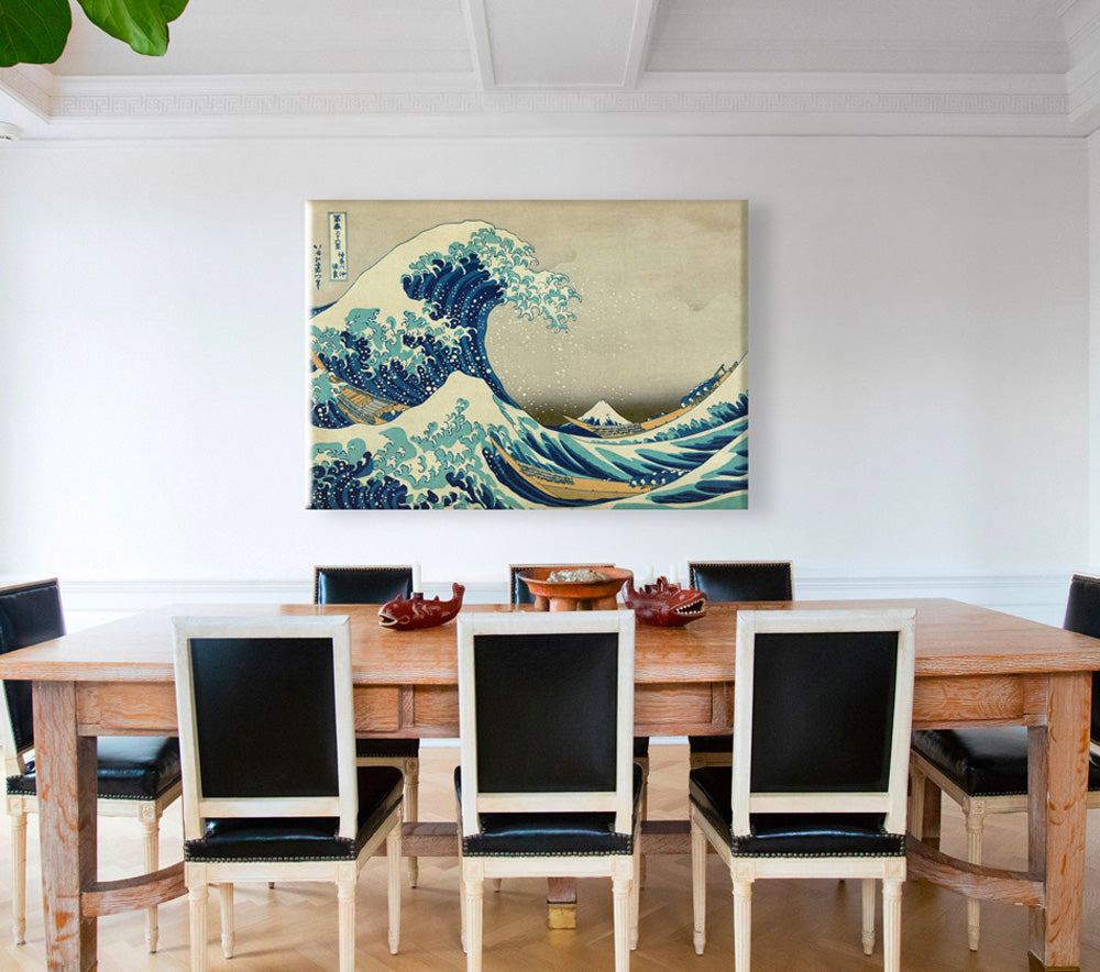 La grande onda di Kanagawa - Quadro Canvas su telaio in legno Misura: 140x100 cm