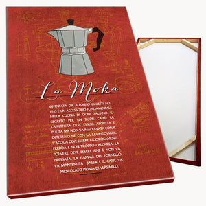 LA MOKA - Made in Italy - Quadro stampato su Canvas e montato su telaio in legno Misura: 100x140 cm