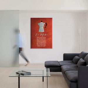 LA MOKA - Made in Italy - Quadro stampato su Canvas e montato su telaio in legno Misura: 70x100 cm