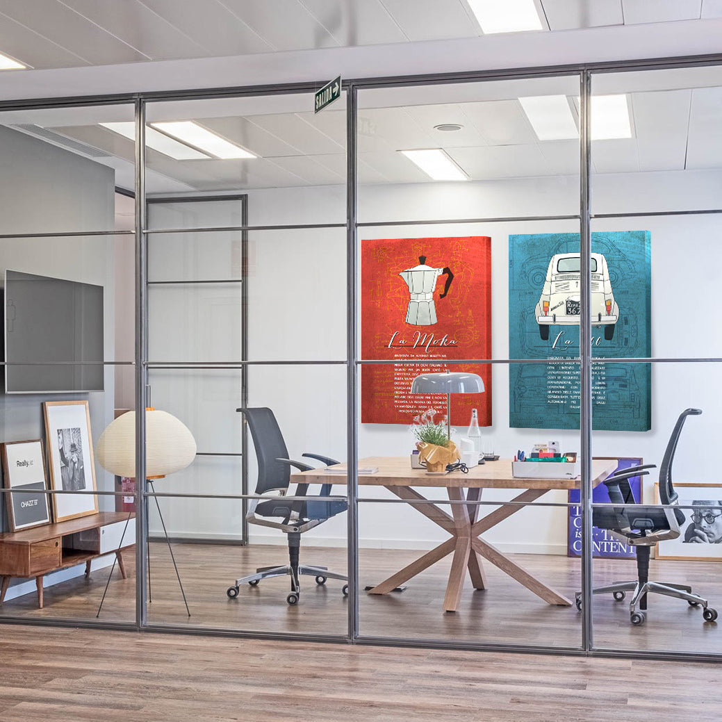 LA MOKA - Made in Italy - Quadro stampato su Canvas e montato su telaio in legno Misura: 70x100 cm