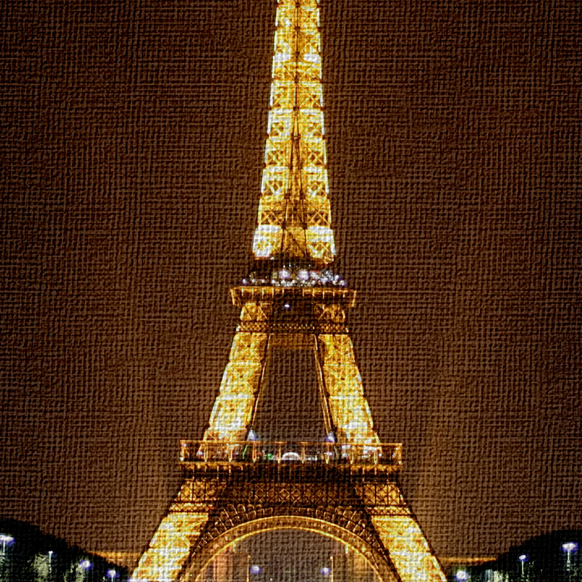 LA TORRE EIFFEL PARIGI Night - Quadro Canvas su telaio in legno Misura: 100x70 cm