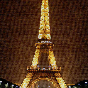 LA TORRE EIFFEL PARIGI Night - Quadro Canvas su telaio in legno Misura: 140x100 cm