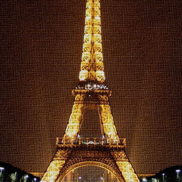 LA TORRE EIFFEL PARIGI Night - Quadro Canvas su telaio in legno Misura: 140x100 cm